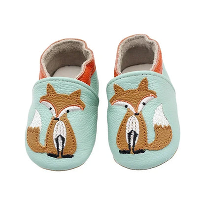 Toddler Baby Shoes – Newborn Infant Boys & Girls Soft Genuine Cowhide Moccasins, First Walkers, Skid-Proof (0-24M)