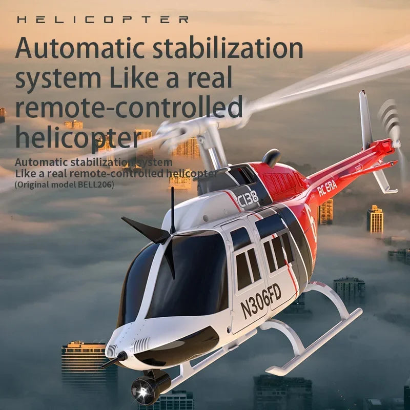 Re Era C138 1:33 Scale RC Helicopter – 6-Channel Single Paddle Aileron with Barometer Height Hold