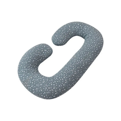 C-Shaped Pregnancy Pillow with Star Pattern – Supportive Belly and Back Pillow for Side Sleeping, Solid Color Maternity Pillow