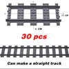 City Trains Flexible Tracks – Soft Straight, Curved Rails, and Switch Building Block Railways Toy for Kids
