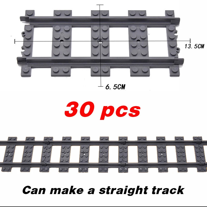 City Trains Flexible Tracks – Soft Straight, Curved Rails, and Switch Building Block Railways Toy for Kids