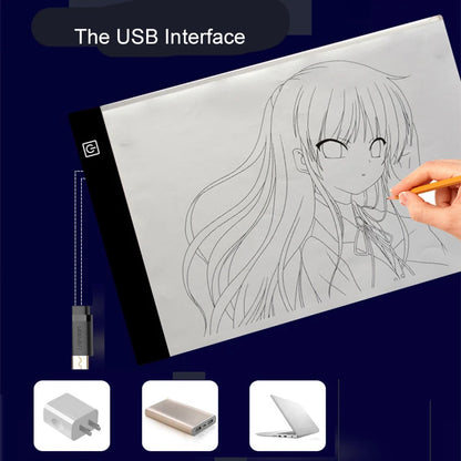 LED Drawing Copy Pad – 3-Level Dimmable Board for Animation Painting, Adjustable Light Notepad Educational Toy Gift for Children