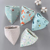 5-Piece Set – Baby Saliva Towel & Triangle Bandana Bibs – Pure Cotton Waterproof Absorbent Cloth for Newborn Boys & Girls - Kidzy Market