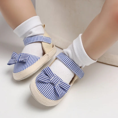 Summer Girl Baby Casual Sandals – Soft Sole Lightweight Walking Shoes with Bow Canvas