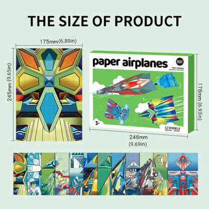 Handmade Paper Airplane Origami Set Montessori Folding Cartoon Versatile Paper Aircraft Toy