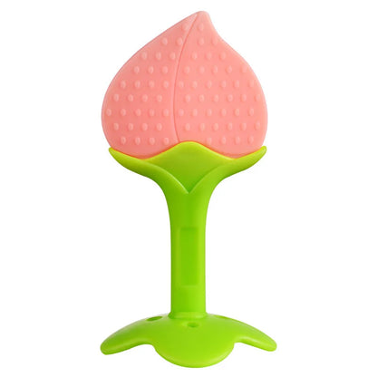 Baby Silicone Training Toothbrush - BPA Free Banana Shape Teether Chew Toy and Teething Ring for Infants