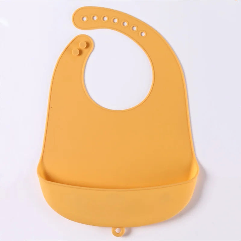 1-Piece Silicone Baby Bib – Waterproof Solid Feeding Bib for Toddlers, Boys & Girls, Saliva-Proof Lunch Apron - Kidzy Market