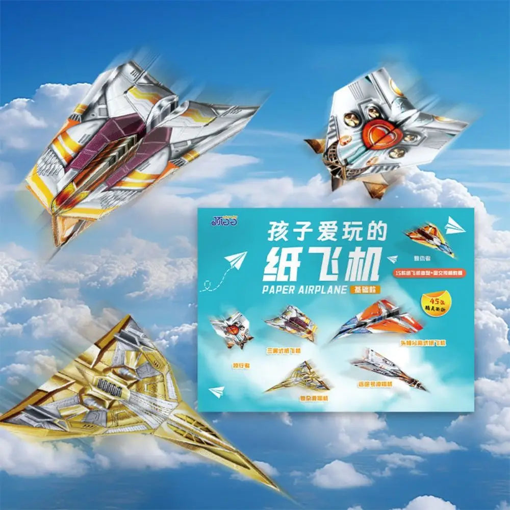Handmade Paper Airplane Origami Montessori Folding Art Learning Cartoon Versatile Paper Aircraft Toy