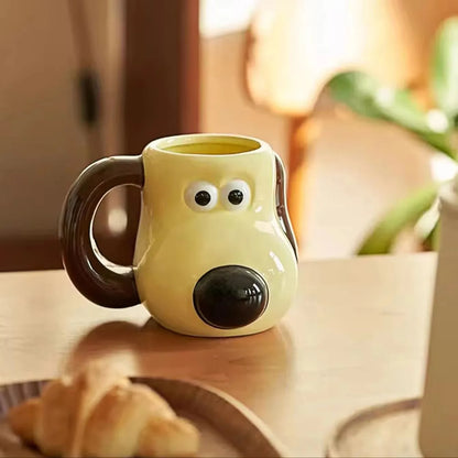 520ml (17.6 fl oz) Dog Paw Ceramic Mug – Large Cartoon Coffee Cup with Handle for Home & Office, Kids-Friendly