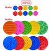 Silicone Sensory Mat Set - 4-Pack Multi-Texture Tactile Fidget Pads, 25 cm (9.8 in) Quiet Montessori Sensory Toy for Kids, Autism & ADHD Therapy