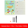 4PCS Sank Magic Practice Copybook Set – Reusable Calligraphy Writing Books for Preschool Kids, English Version with Free Wiping Pens