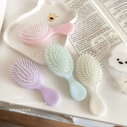 1 Piece Small Toddler Girl Hair Brush - Solid Color Massage Air Cushion Comb for Kids - Lovely Hair Care Tool