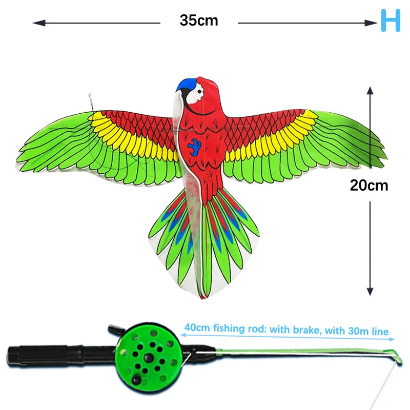1 Set Children’s Kite Toy – Cartoon Butterfly, Swallow, Eagle Kite with Handle, Kids Flying Outdoor Toy