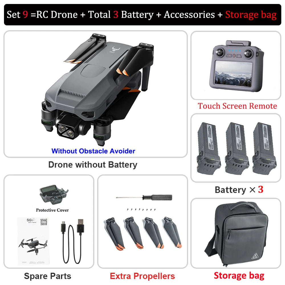 4K Camera RC Drone – ZLL SG909 with 3-Axis Gimbal, WIFI, Obstacle Avoidance, and Touch Screen