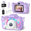 Kids Mini Cartoon Unicorn Camera Toy with 2-Inch Screen, 1080P HD Video, 32GB SD Card, Birthday Gift