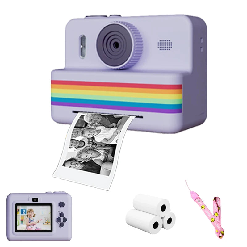 Digital Kids Camera with 2.8-Inch Screen, Portable Thermal Instant Print, HD Photo and Video Toy