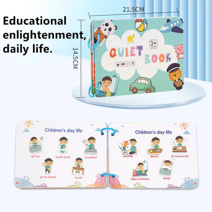 Quiet Book Educational Activity Toys - Kids Repeatedly Busy Card, Paste Matching Puzzle, Cognition Baby Montessori Game