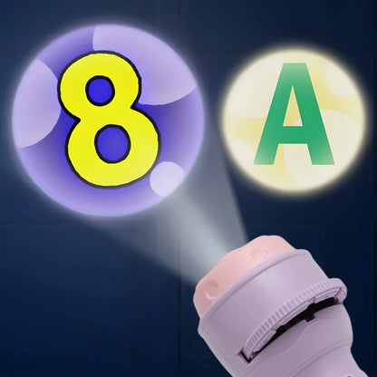 Kids 80-Pattern Projector Flashlight Night Light - Educational Learning Toy with 10 Story Cards