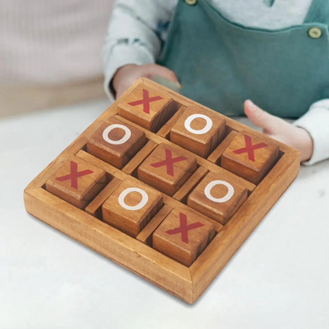 Noughts and Crosses Tic Tac Toe Board Game Play Set Strategy Educational Toy Kids Family Portable Party Game Favor
