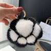 Fluffy Faux Fur Cat Paw Keychain, Plush Pendant for Backpack or Car
