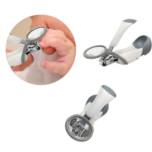 Baby Magnifier Nail Clipper Care Set, Stainless Steel + TPE Material Anti-Clipper