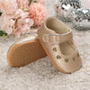 Khaki Baby Casual Shoes 0-18M Infant Toddler Bowknot Non-Slip Rubber Soft-Sole Flat PU First Walker Newborn Mary Janes