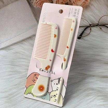 2Pcs/Set Cute Kids Hairdressing Comb - Anti-static Pointed Tail Comb for Girls - Strawberry Fruit Hair Comb