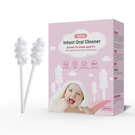 30 Pcs Portable Baby Tongue Cleaner - Disposable Soft Gauze Toothbrush for Infant Oral Care
