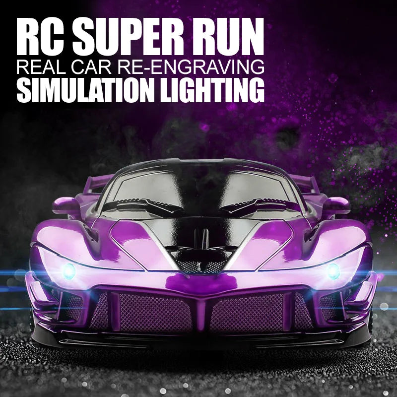 1/18 RC Car with LED Lights and 2.4G Remote Control High-Speed Drift