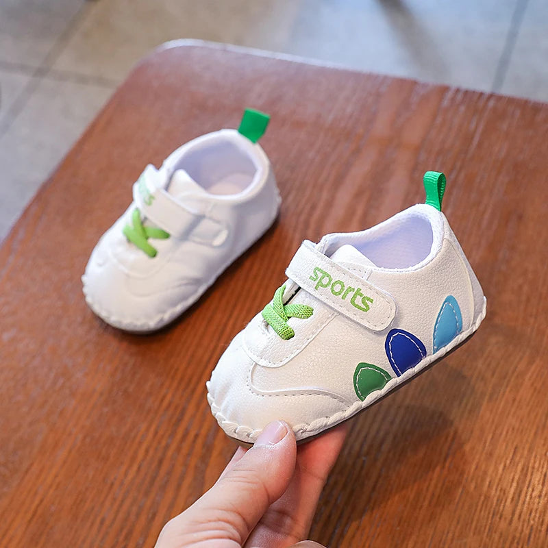 HAIZHIW Newborn Baby Boy & Girl Leather Shoes – Infant First Walkers, Non-Slip Rubber Toddler Retro Shoes (0-18M)