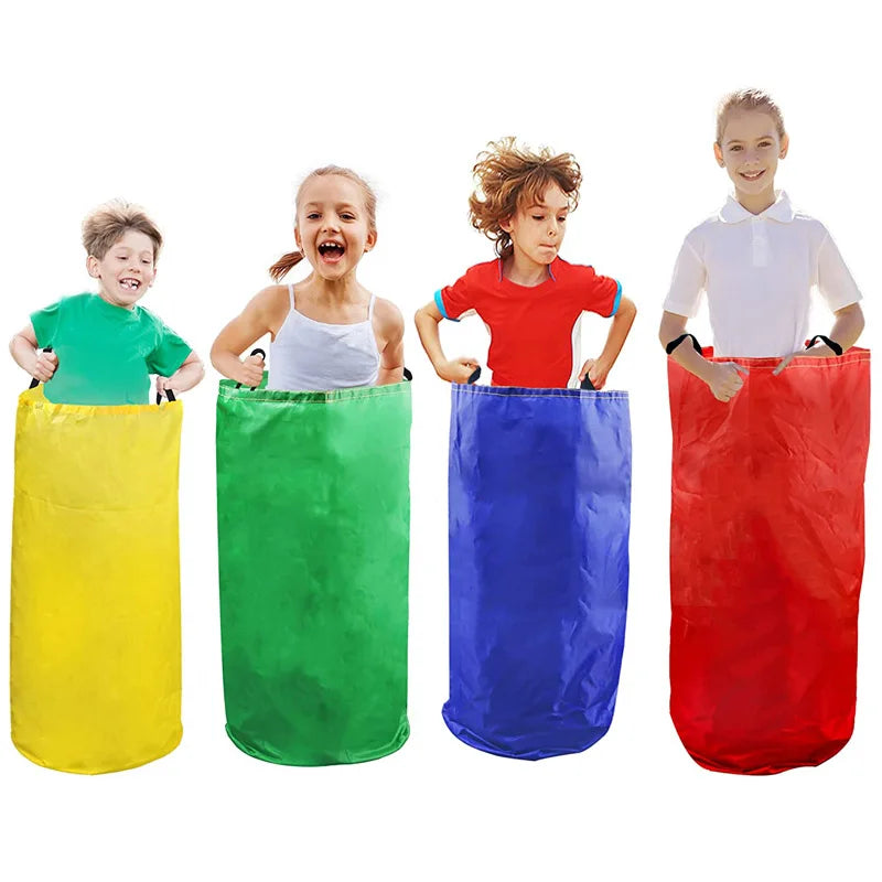 Kids Sack Race Jumping Bag – Cloth Hop Sack for Outdoor Games, Field Day & Birthday Parties (50 x 45 cm / 19.7 x 17.7 in; 70 x 50 cm / 27.6 x 19.7 in)
