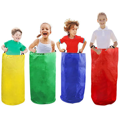 Kids Sack Race Jumping Bag – Cloth Hop Sack for Outdoor Games, Field Day & Birthday Parties (50 x 45 cm / 19.7 x 17.7 in; 70 x 50 cm / 27.6 x 19.7 in)