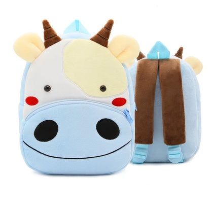 Cute Cartoon Animal School Bags – Plush Backpack for Kindergarten Kids, Boys & Girls - Kidzy Market