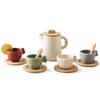 Wooden Montessori Tea Set with BPA-Free Silicone Teapot & Cups - Pretend Play Kitchen Set for Toddlers & Kids