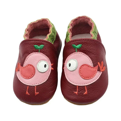 Toddler Baby Shoes – Newborn Infant Boys & Girls Soft Genuine Cowhide Moccasins, First Walkers, Skid-Proof (0-24M)