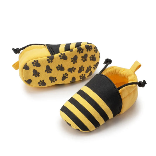 Baby Unisex Cotton Shoes – Cute Animal Bee Anti-Slip Soft Bottom First Walkers for Boys & Girls, Newborn Toddler Crib Shoes