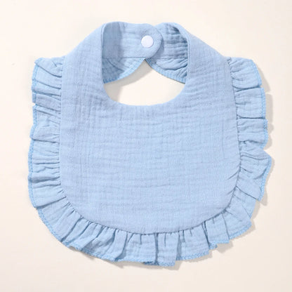 Newborn Baby Bibs & Burp Cloths | Solid Color Toddler Bandana Feeding Bibs, Ruffle Saliva Towel for Drool, Baby Accessories - Kidzy Market