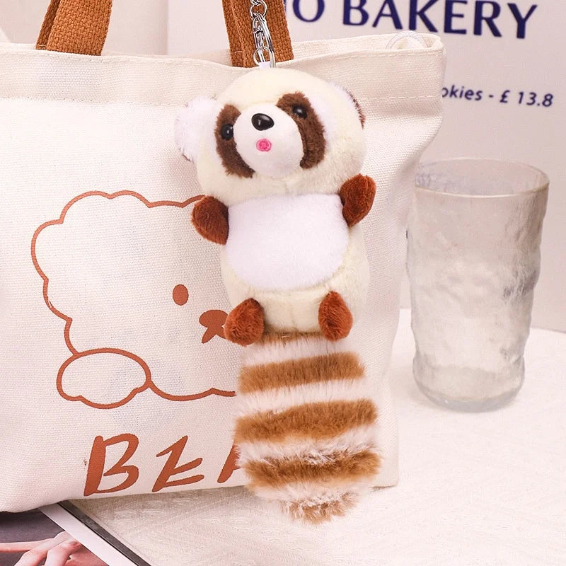 20cm Cute Raccoon Plush Pendant Keychain, Backpack Accessory Gift