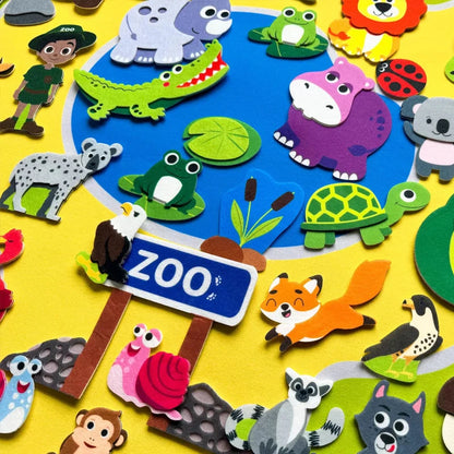 Farm Animals Felt Story Board Set – Storytelling and Early Learning Interactive Play Kit, Wall Hanging Puzzle Toy for Toddlers Gifts