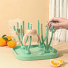 Baby Bottle Drying Rack - Portable Cleaning Dryer and Bottle Holder for Feeding Bottles, Accessories, and Drain Tray