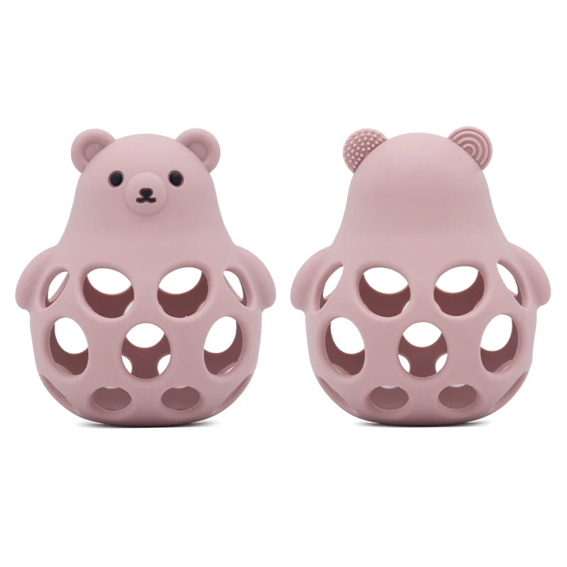 Baby Silicone Hollow Teether - BPA-Free, 0-12 Months, Cartoon Cute Chick Rattle, Infant Toys, Baby Accessories Gift