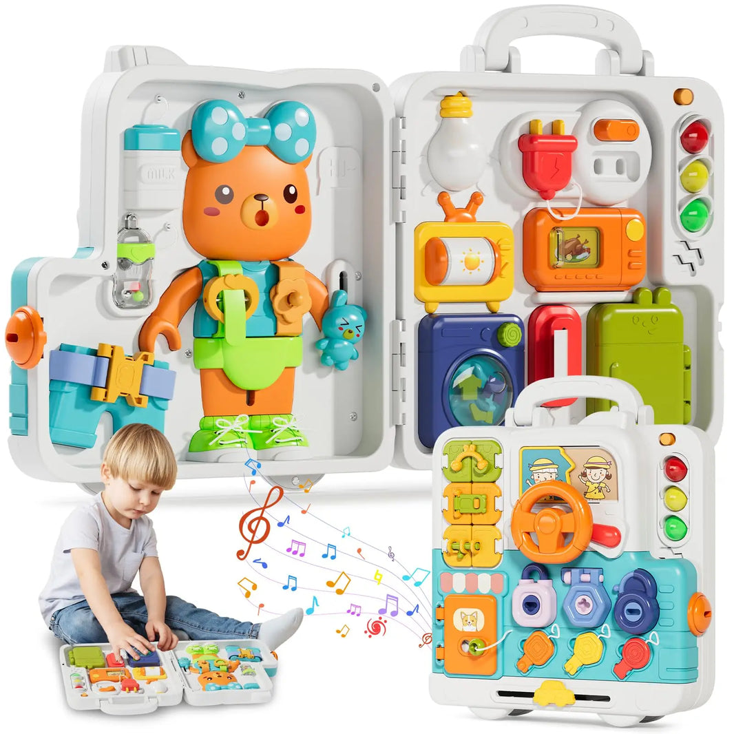 Musical Busy Board for Toddlers – Skills Development Educational Toy, Montessori Toy Gift for Children Ages 1-3