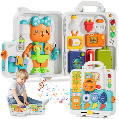 Musical Busy Board for Toddlers – Skills Development Educational Toy, Montessori Toy Gift for Children Ages 1-3
