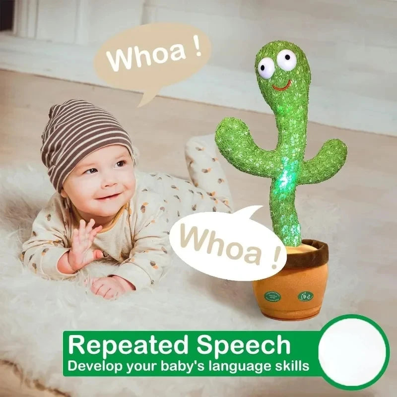Talking Cactus Toy Rechargeable with Record and Repeat Voice Changer for Kids Spanish English Arabic