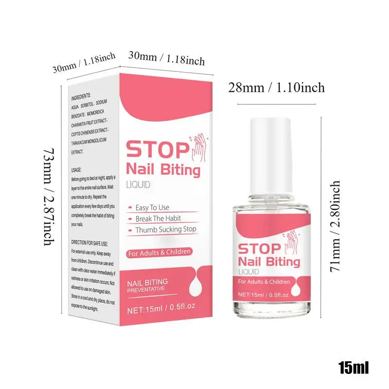 Stop Nail Biting Polish for Kids and Adults, Effective Thumb Sucking Prevention, Safe Bitter Taste Nail Care