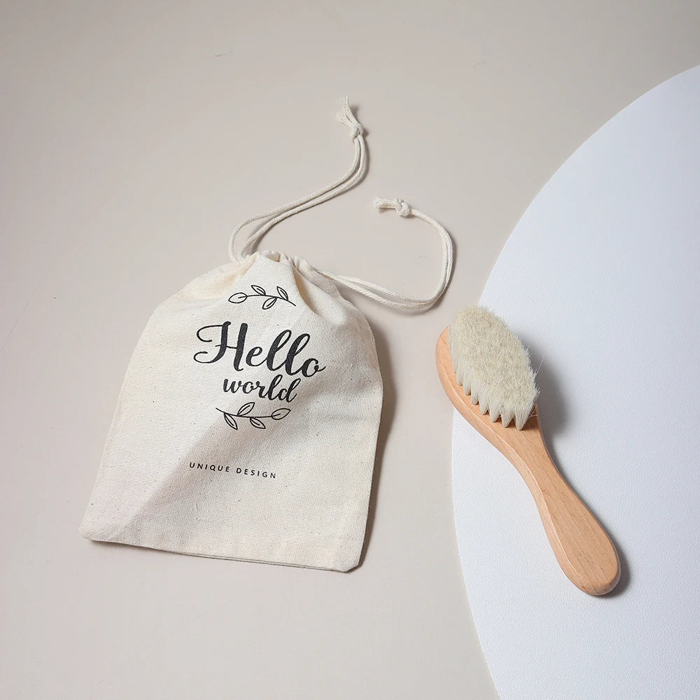 Hot Sale Safety Natural Wool Beech Wooden Comb - Kids & Baby Hair Brush - Good Quality