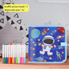 Children’s Drawing and Writing Blackboard Book – Reusable, Wipeable, with 12 Color Watercolor Pens Included