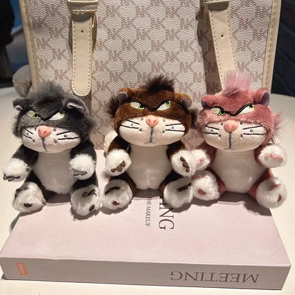 Disney Cute Lucifer Cat Plush Keychain, Soft Stuffed Doll Bag Pendant Gift