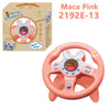 Electric Simulated Driving Steering Controller Portable Wheel Copilot Toy with Light and Sound Educational Gift for Kids