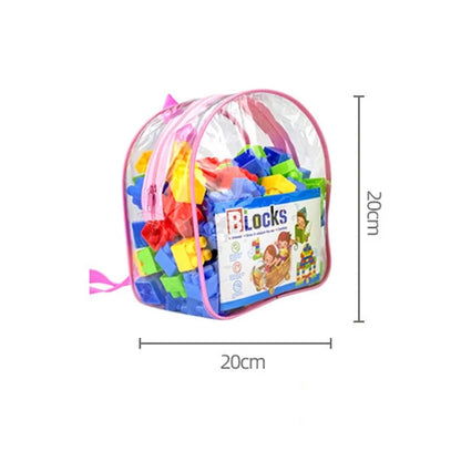 130PCS Large Particle Building Block Set – Creative Stacking Toys for Kids, Early Education Educational Plastic Splicing Toys